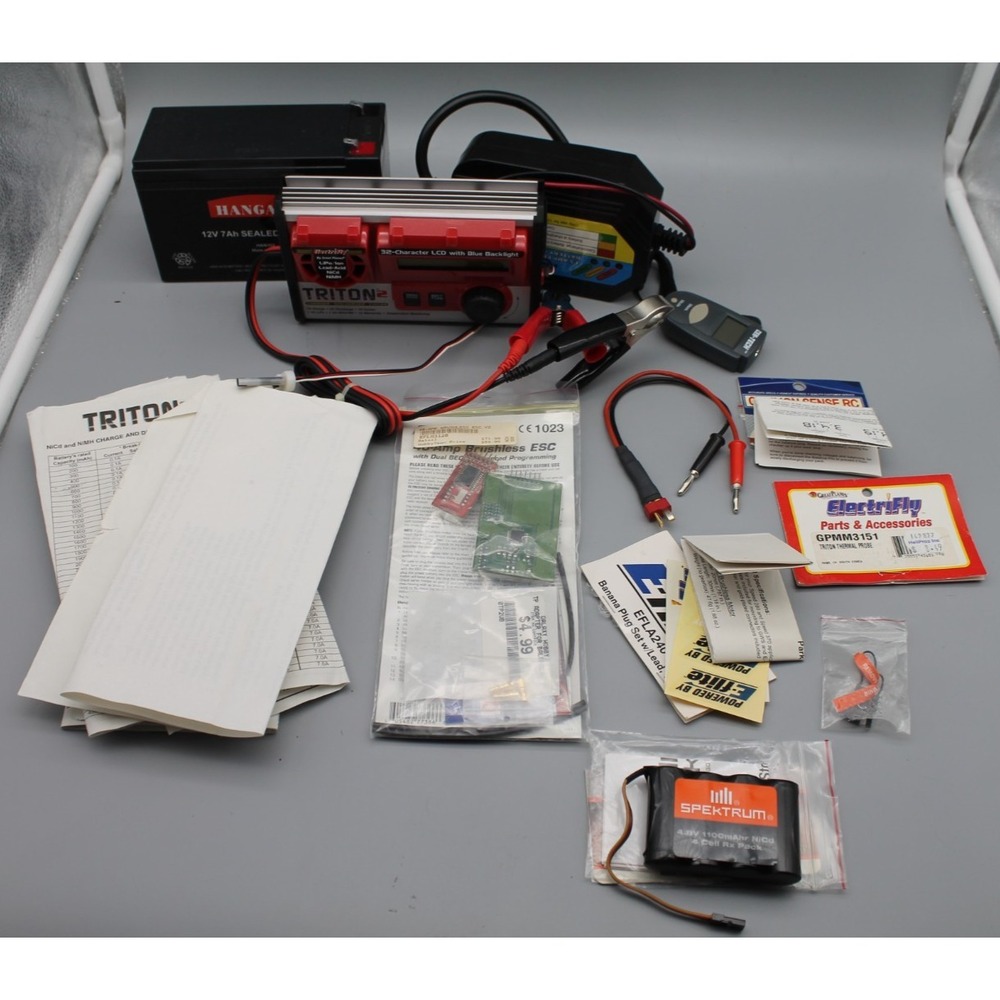 Great Planes ElectriFly Triton2 RC Battery Charger Electronics Parts Lot w/ Case